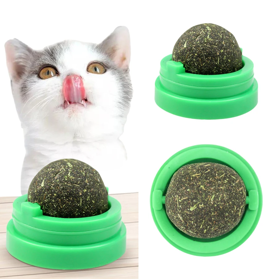 Catnip Toys - Bola giratoria de menta con hierba