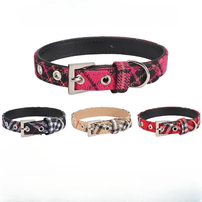 Pet Supplies App - Collar a cuadros escoceses para mascotas,
