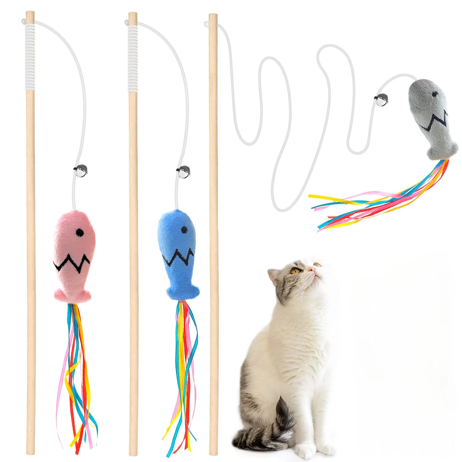 Juguete de varita para gatos d - Catnip Toys reseña y precio