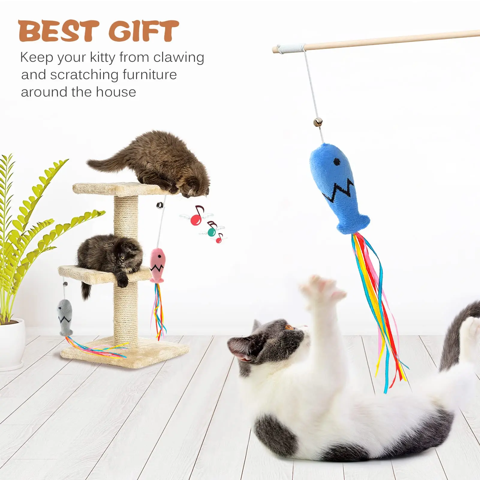 Juguete de varita para gatos d - Catnip Toys reseña y precio