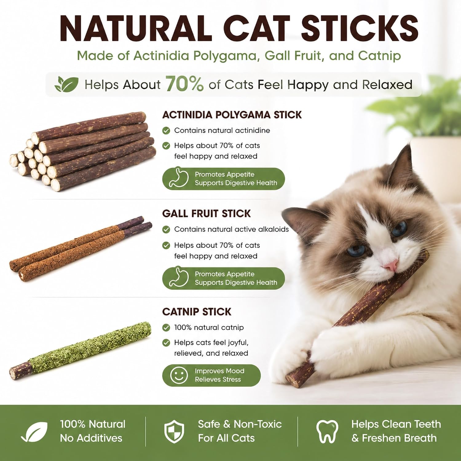 24 Palitos de Silvervine de 3  - Catnip Toys reseña y precio