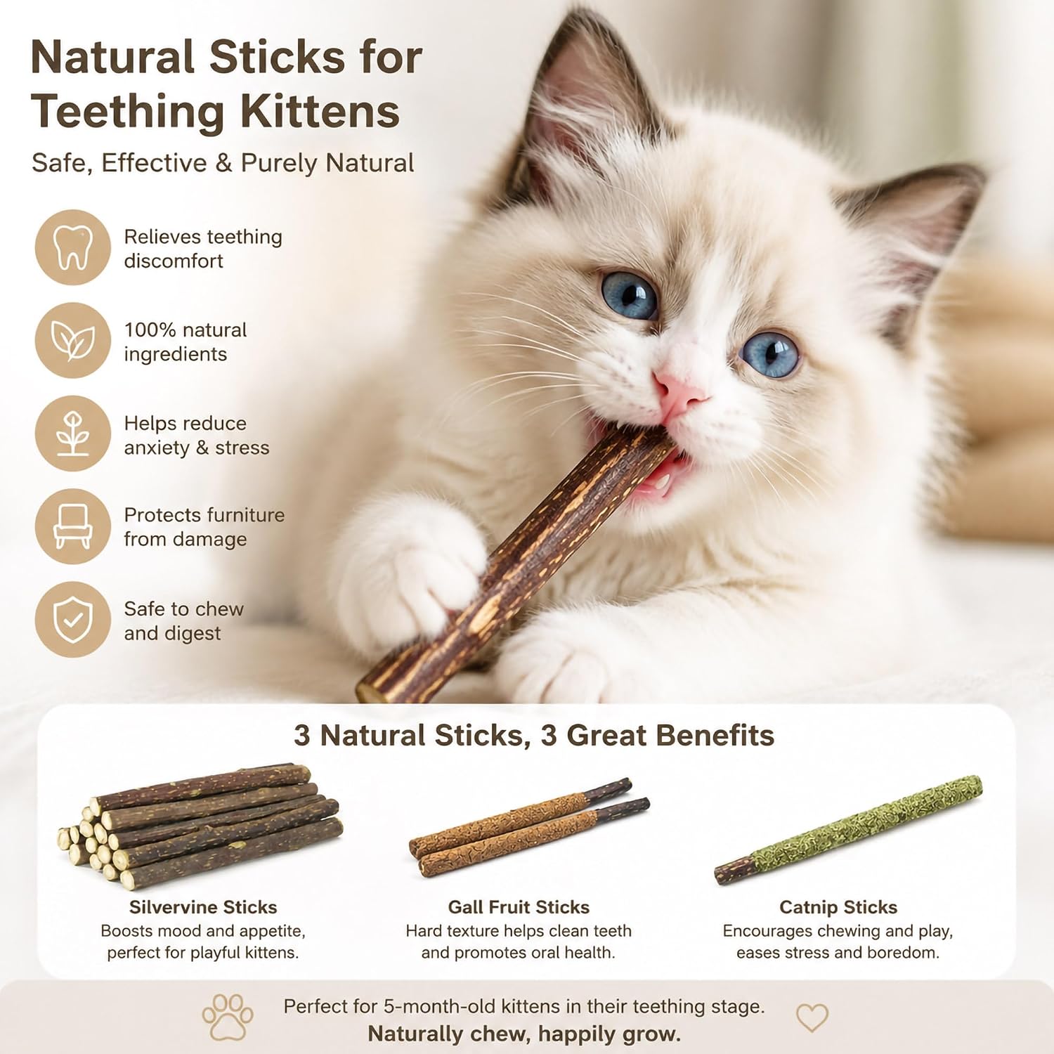 24 Palitos de Silvervine de 3  - Catnip Toys reseña y precio